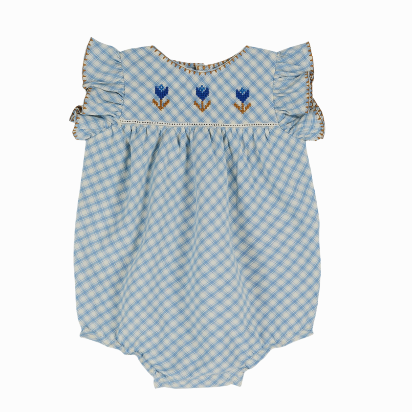 EMBROIERED BABY ROMPER FAIENCE - Little-ish