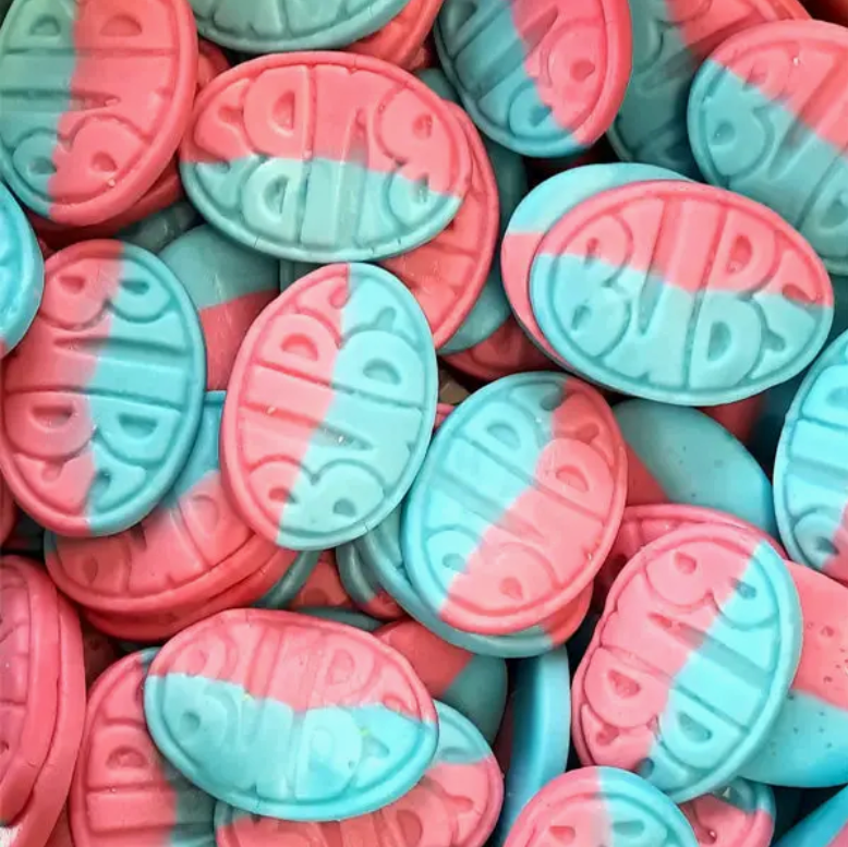 BUBS GODIS: SOUR RASPBERRY & BLUEBERRY GOODY OVALS - Little-ish