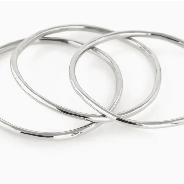 BELLE FLEXI BANGLE BRACELET - SILVER - Little-ish