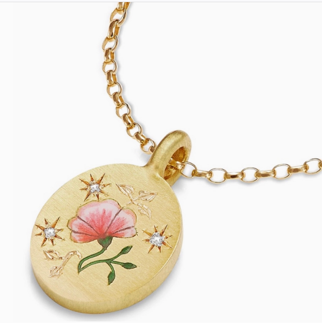 ENAMEL POPPY TAILSMAN NECKLACE - Little-ish