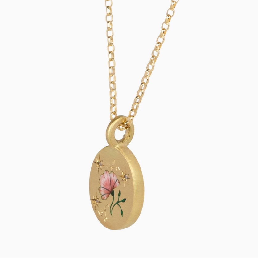 ENAMEL POPPY TAILSMAN NECKLACE - Little-ish
