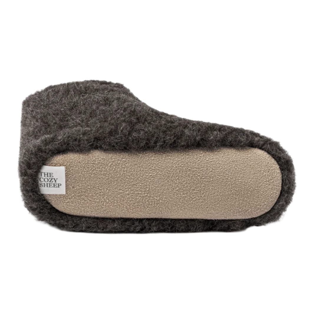 KIDS ORGANIC WOOL SLIPPERS - DARK GRAY - Little-ish