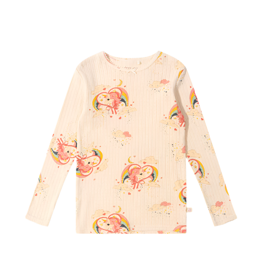 MINNIE GLITTER UNICORN SHIRT GOTS - Little-ish