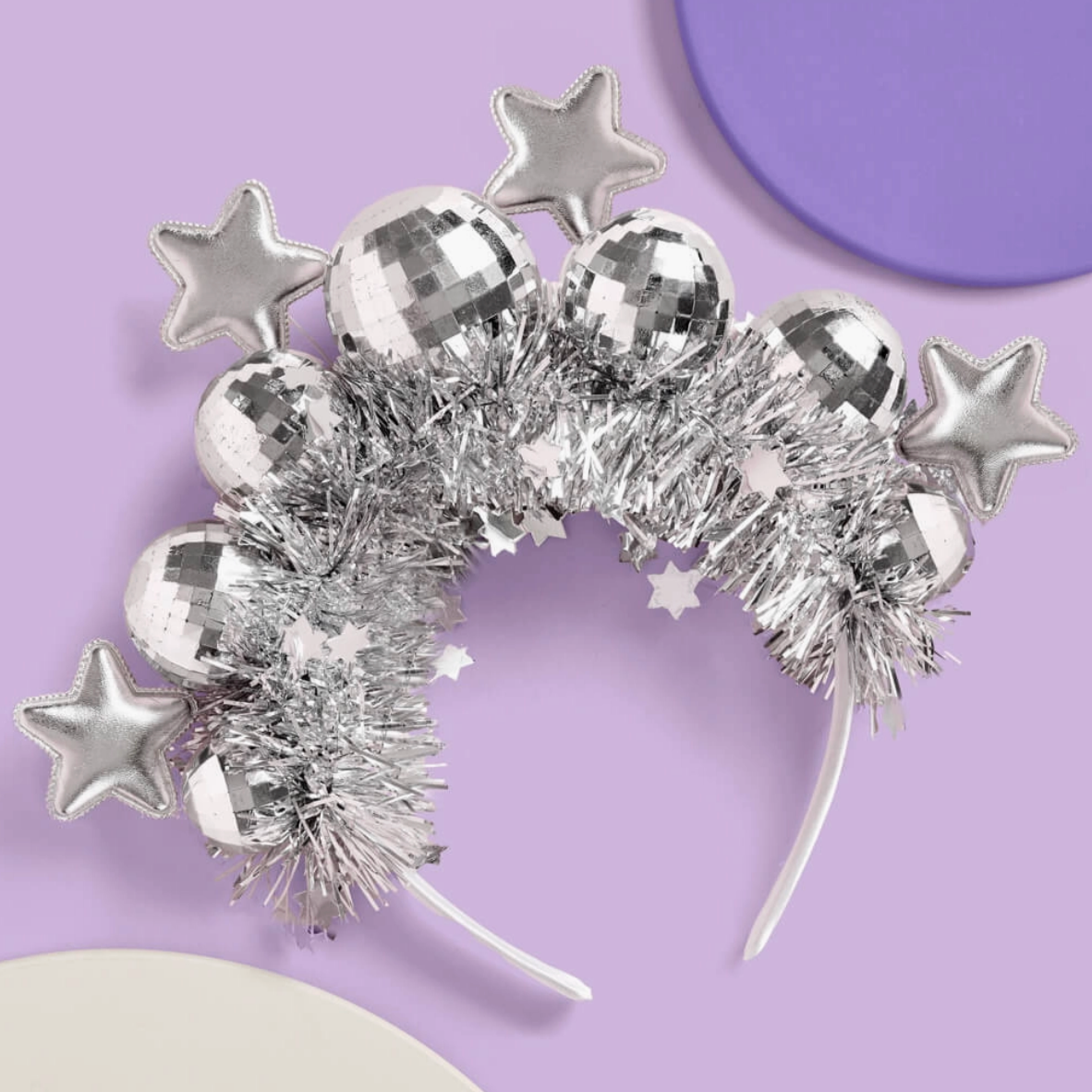 DISCO STARS SILVER FRINGE NEW YEARS HEADBAND - Little-ish