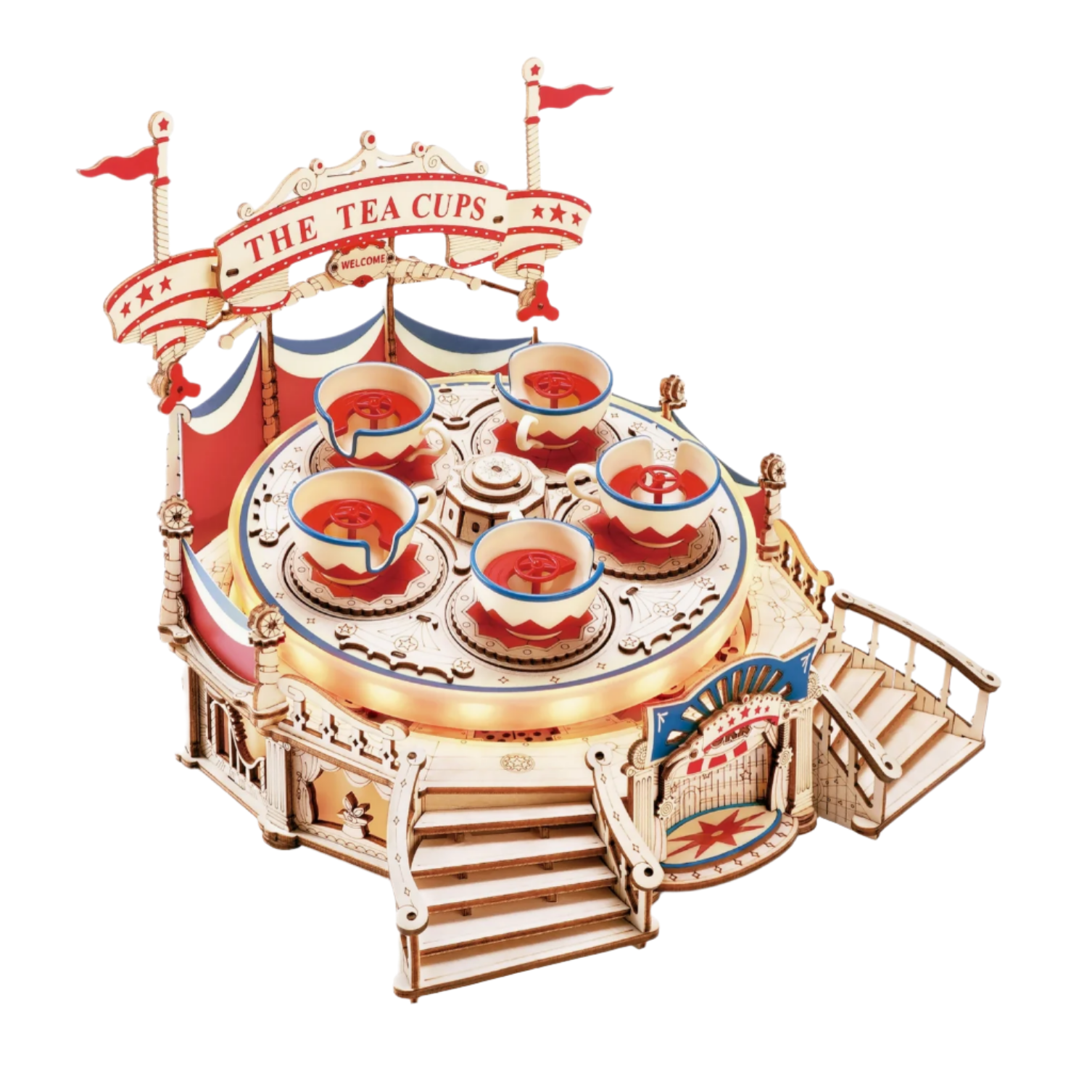 ELECTRO-MECHANICAL WOODEN PUZZLE: TILT-A-WHIRL - Little-ish