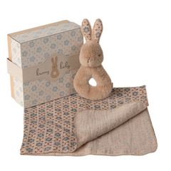 MAILEG RABBIT RATTLE SET - CORAL