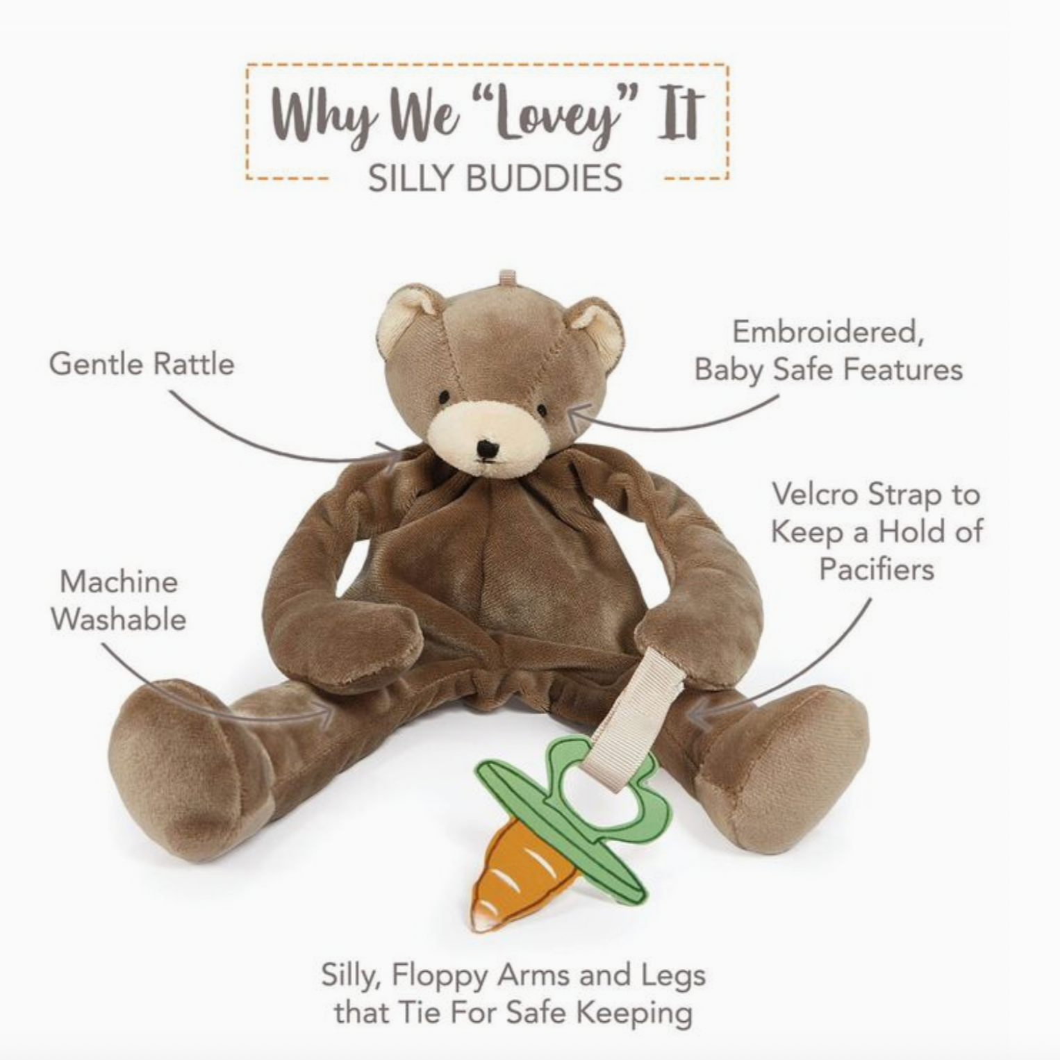 CUBBY BEAR SILLY BEAR PACIFIER-LOVEY - Little-ish