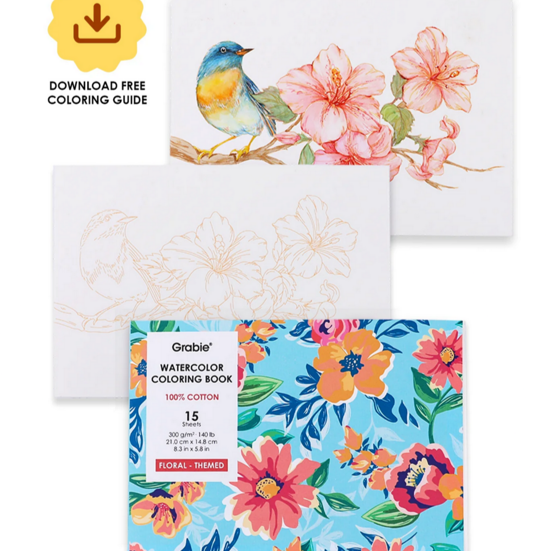FLORAL WATERCOLOR COLORING BOOK - Little-ish