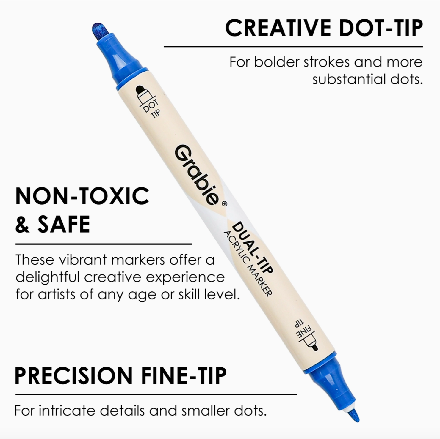 DUEL TIP DOT & FINE TIP ACRYLIC PAINT MARKERS - 36 SET - Little-ish