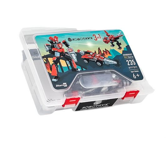 RED GRINDBURST ROBOT STEM TOY 3-IN-1 SET