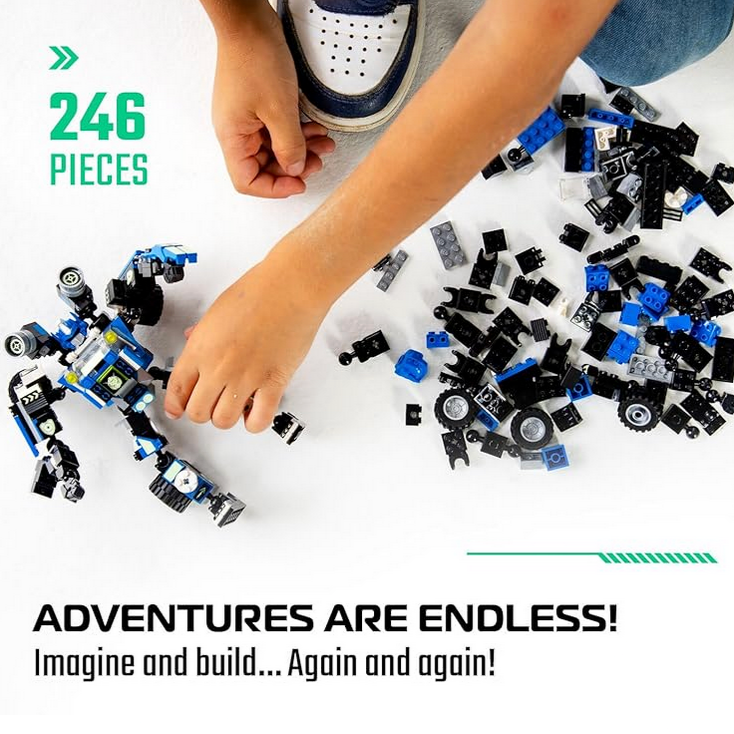 BLUE SNABGLIDER ROBOT STEM TOY 3-IN-1 SET