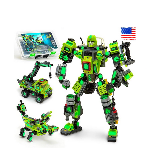 GREEN CLIFFSLING ROBOT STEM TOY 3-IN-1 SET
