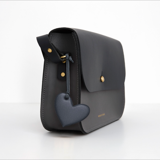 HEART REFLECTOR CHARM - DENIM