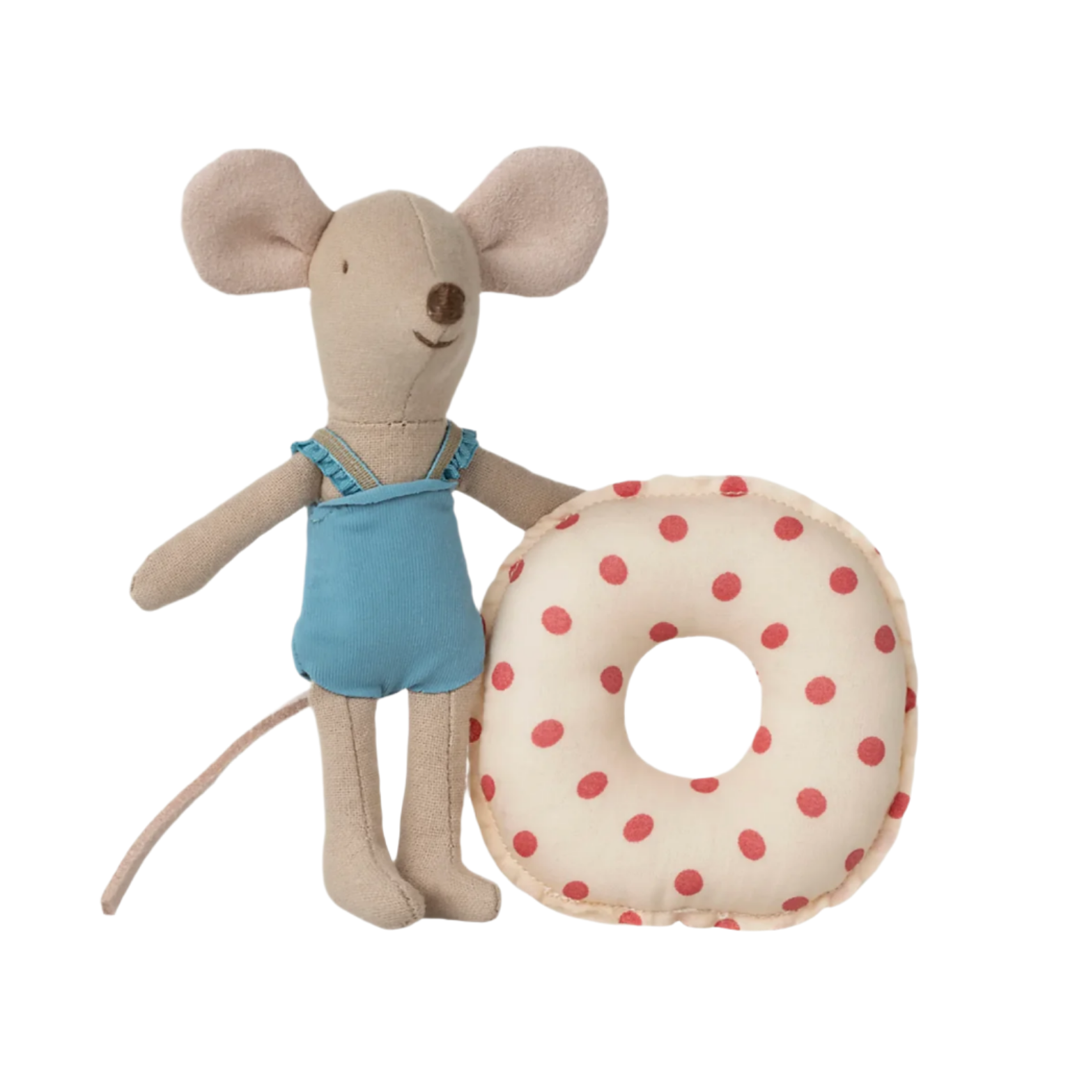 MAILEG BEACH MOUSE WITH FLOAT - LITTLE SISTER RED DOT - Little-ish