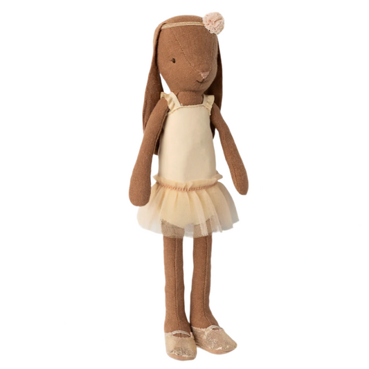 MAILEG CHOCOLATE BROWM BUNNY SIZE 2 BALLET SUIT & SKIRT - CREAM