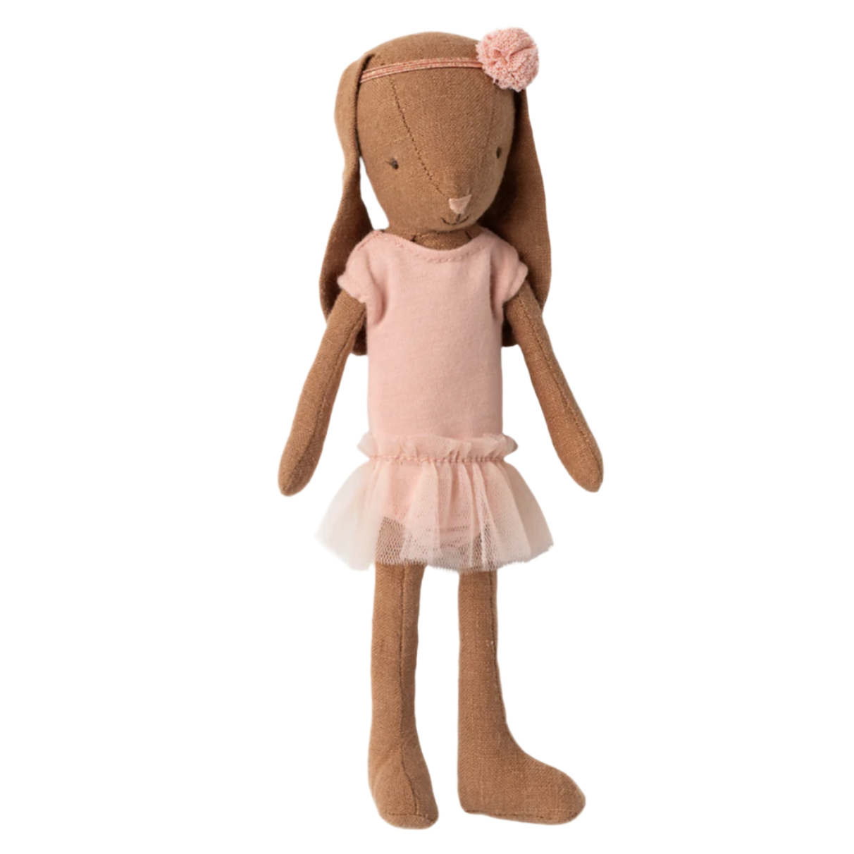 MAILEG CHOCOLATE BROWN BUNNY SIZE 1 BALLET SUIT & SKIRT - ROSE - Little-ish