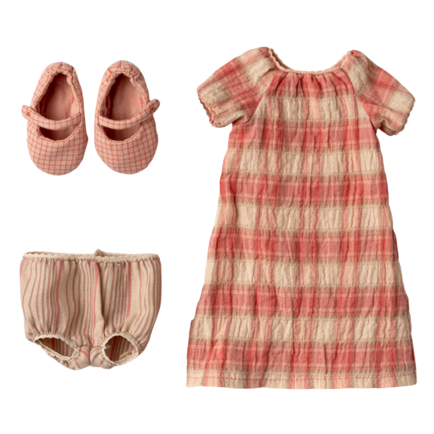 MAILEG PLAID RED DRESS & ACCESSORIES - SIZE 3 - Little-ish