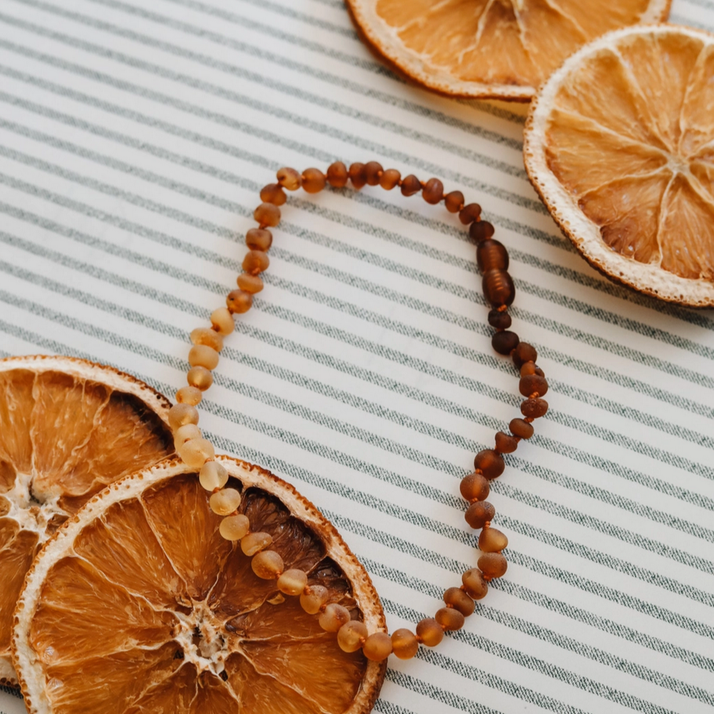 RAW BALTIC AMBER + SUNFLOWER NECKLACE - Little-ish