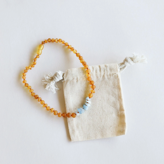 RAW HONEY BALTIC AMBER + AQUAMARINE