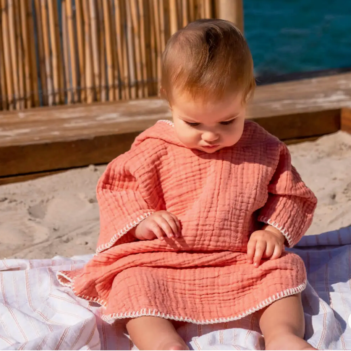 COCOON BATH SWIM PONCHO - CORAL - Little-ish