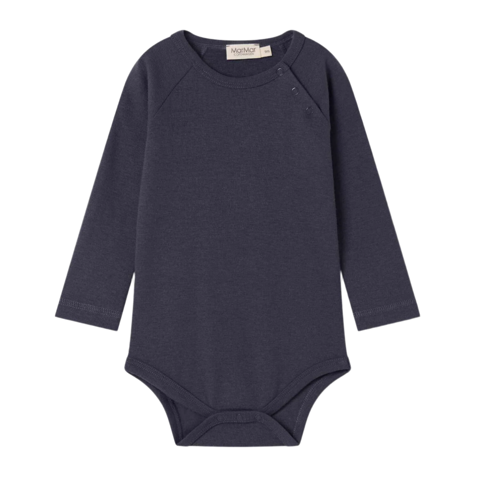 Navy blue baby bodysuit on a white background - Little-ish