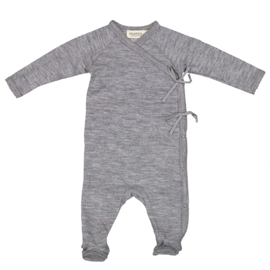 RUBETTA NOOS WOOL POINTELLE FULL BODY ONESIE - GRAY MELANGE