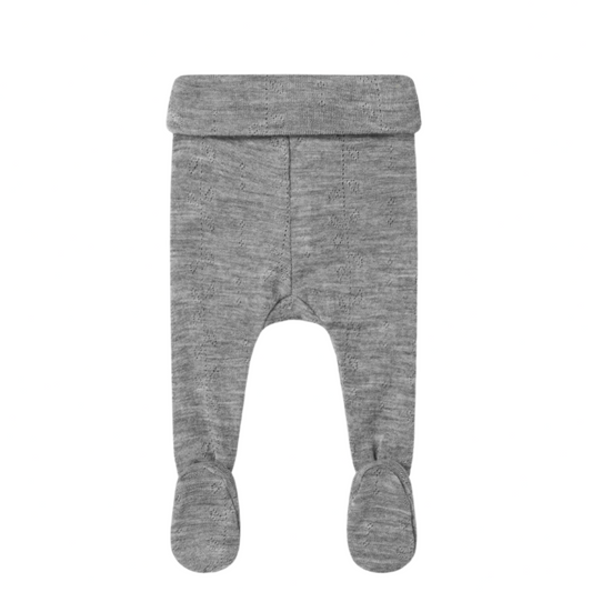 Gray baby leggings on a white background