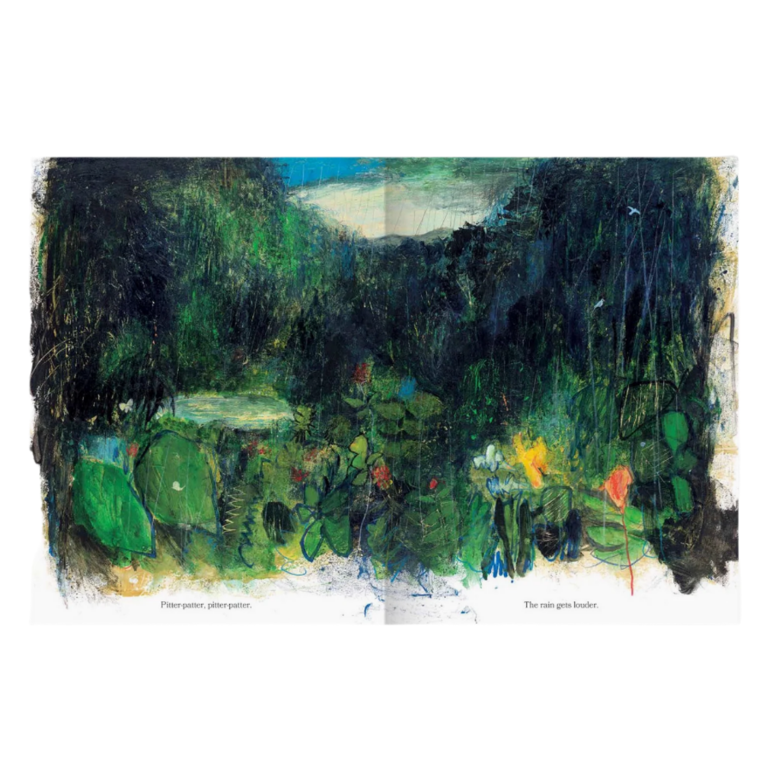 Artistic depiction of a garden with flowers and trees, framed with smaller previews on the left. - Little-ish