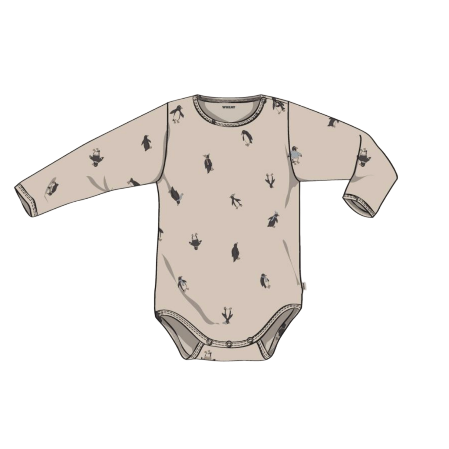 LUCCA WOOL LONG SLEEVE ONESIE - PENGUINS - Little-ish