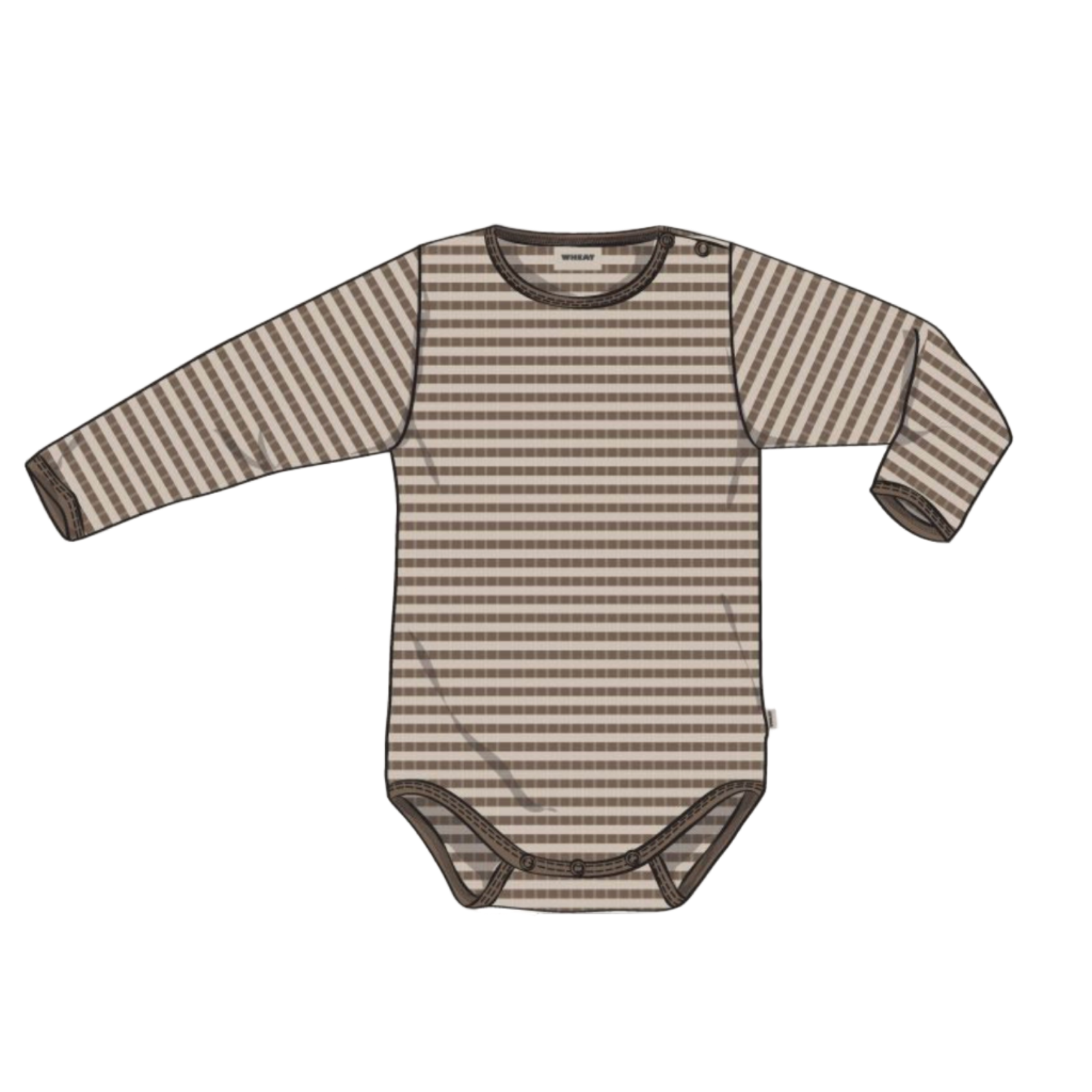 LUCCA WOOL LONG SLEEVE ONESIE - BROWN STRIPES - Little-ish