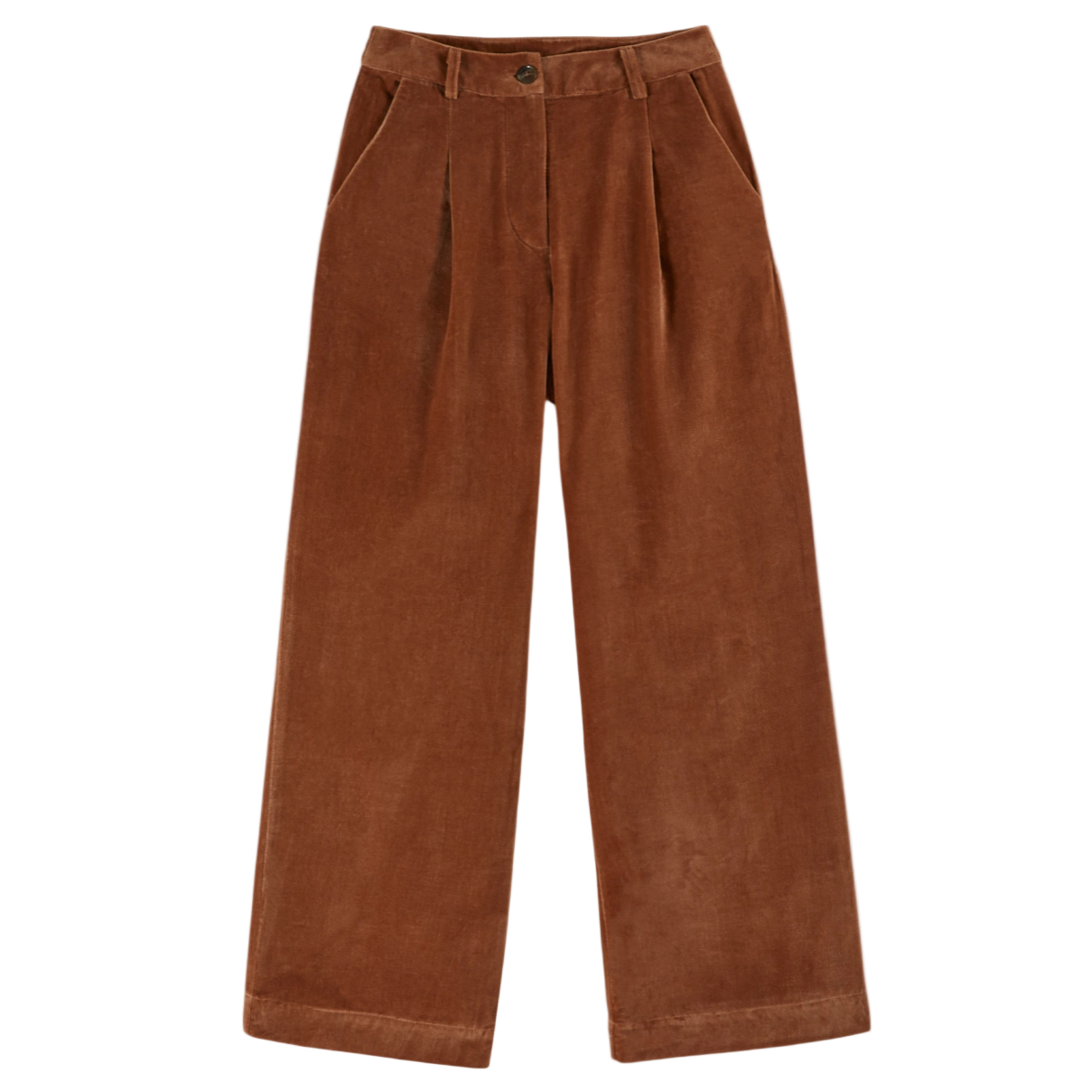 Brown velour pants on a white background - Little-ish