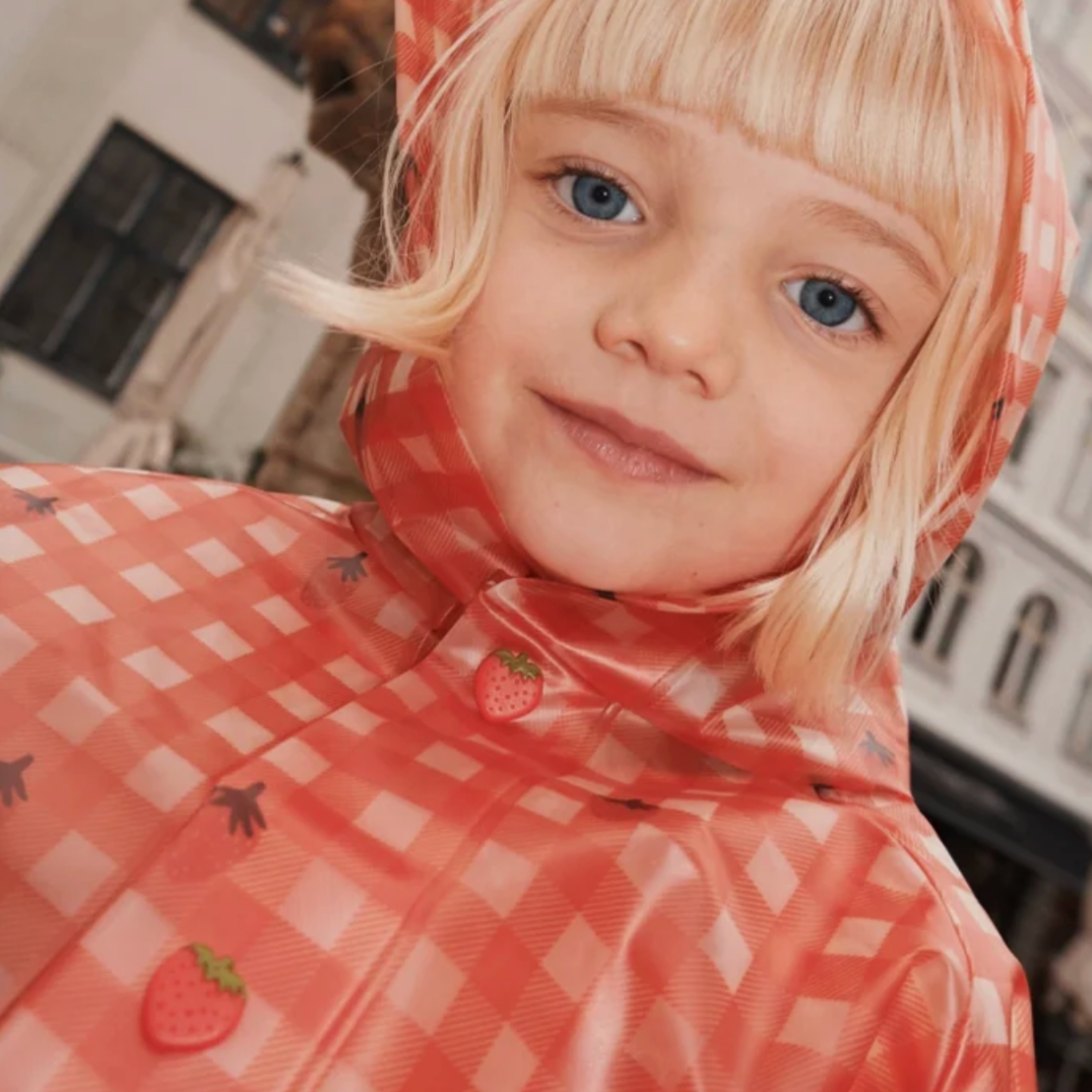 CAILA RAINCOAT - BERRY GINGHAM - Little-ish