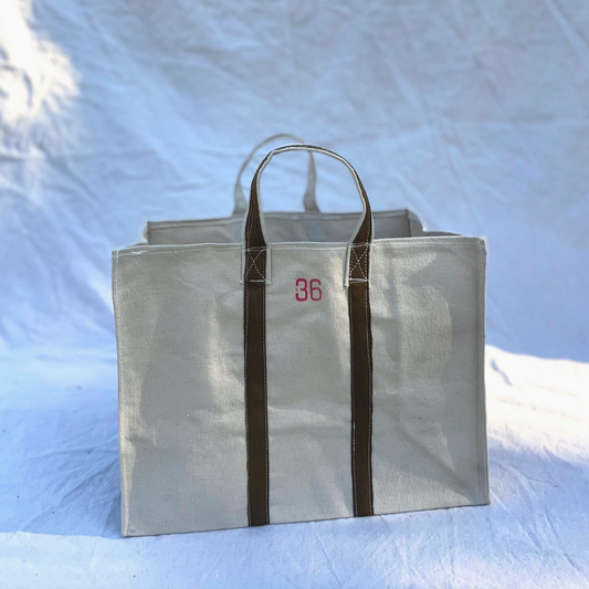 HEAVY DUTY NATURAL CANVAS TOTE 36 - GOLD