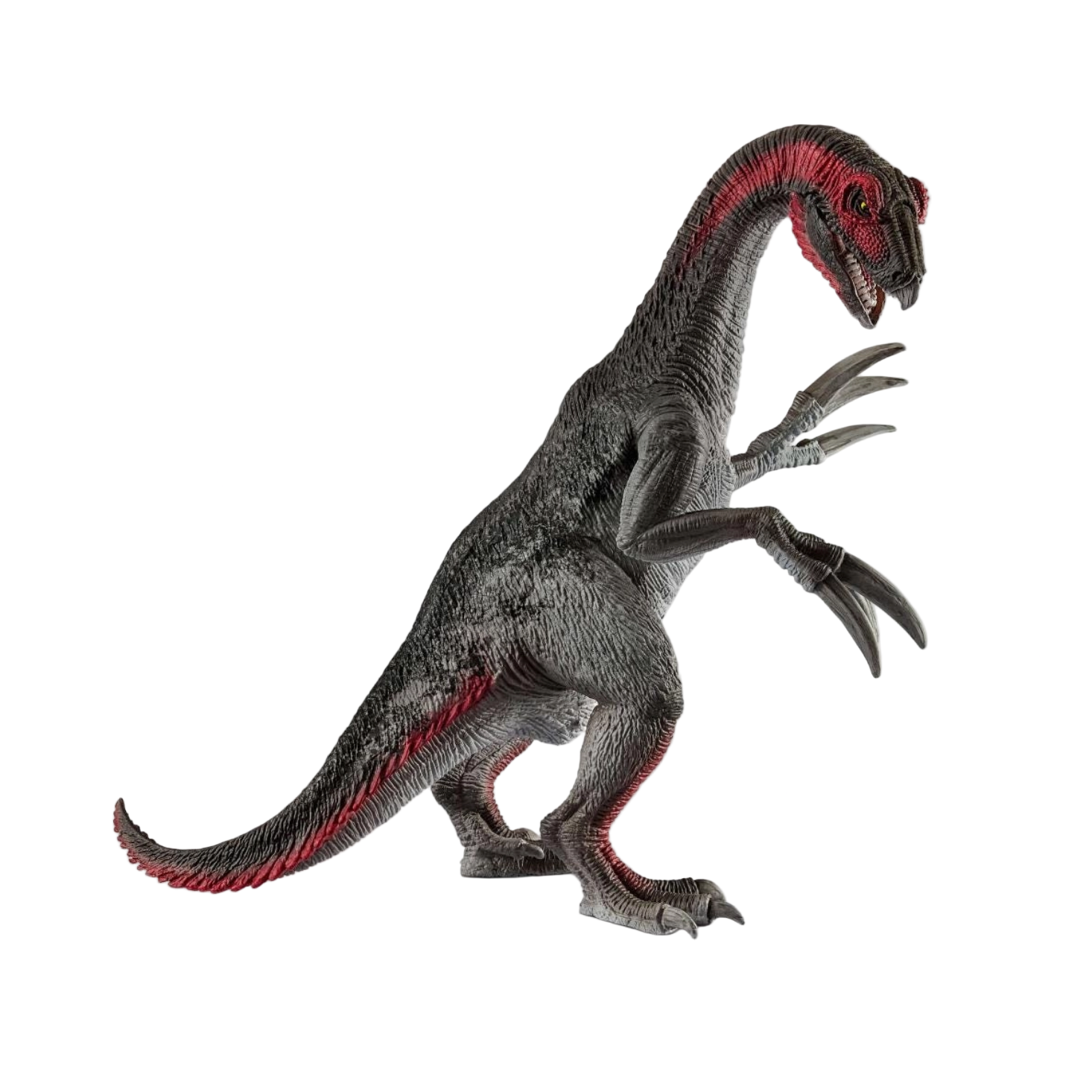 Dinosaur toy figure with red accents on a white background - Little-ish