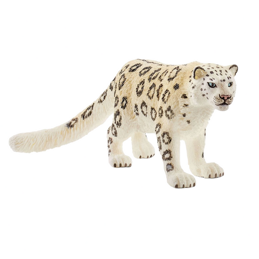 Schliech Snow leopard figurine on a white background