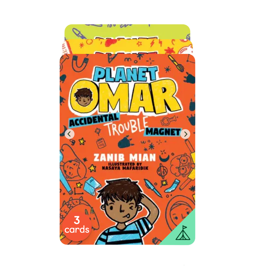 Book cover of 'Planet Omar: Accidental Trouble Magnet' with colorful design and character illustration. - Little-ish