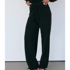 TOVE LAYERED CASHMERE PANT - CHARCOAL