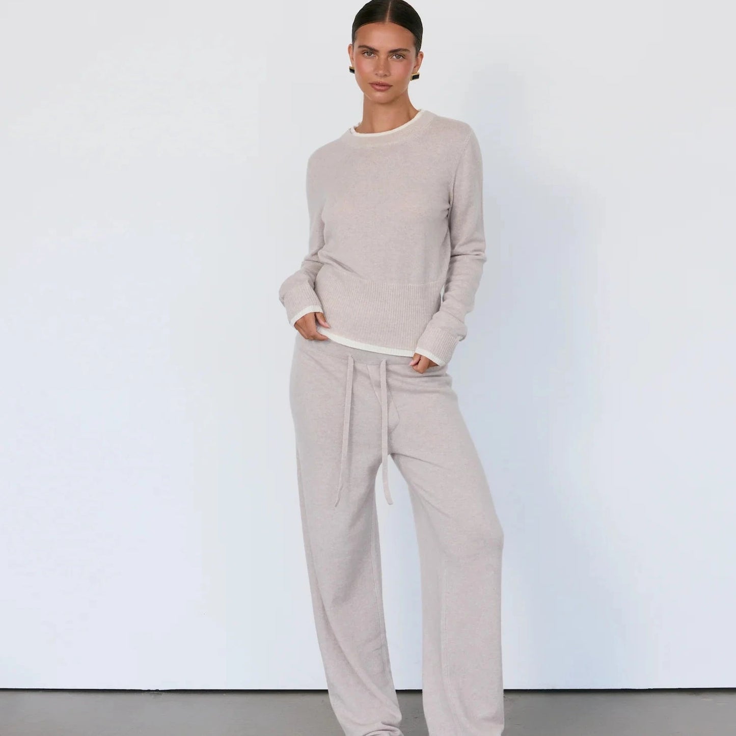TOVE CASHMERE PULLOVER - STONE
