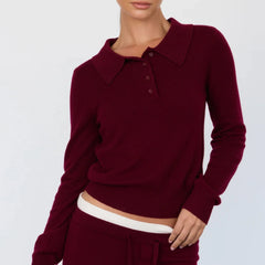 TOVE CASHMERE POLO - MERLOT