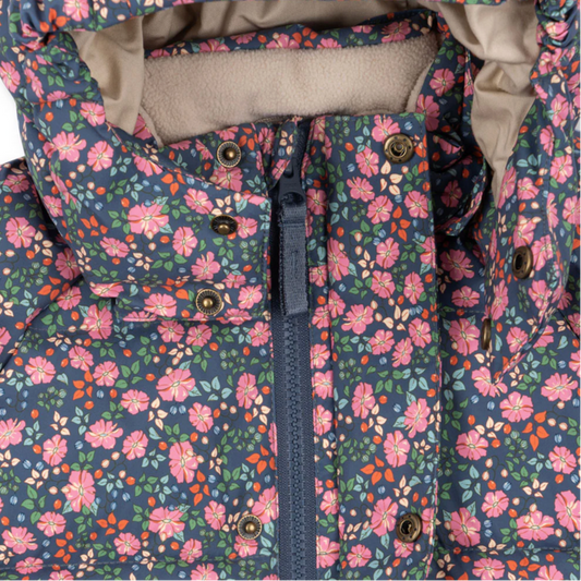 Floral patterned jacket with a zipper detail