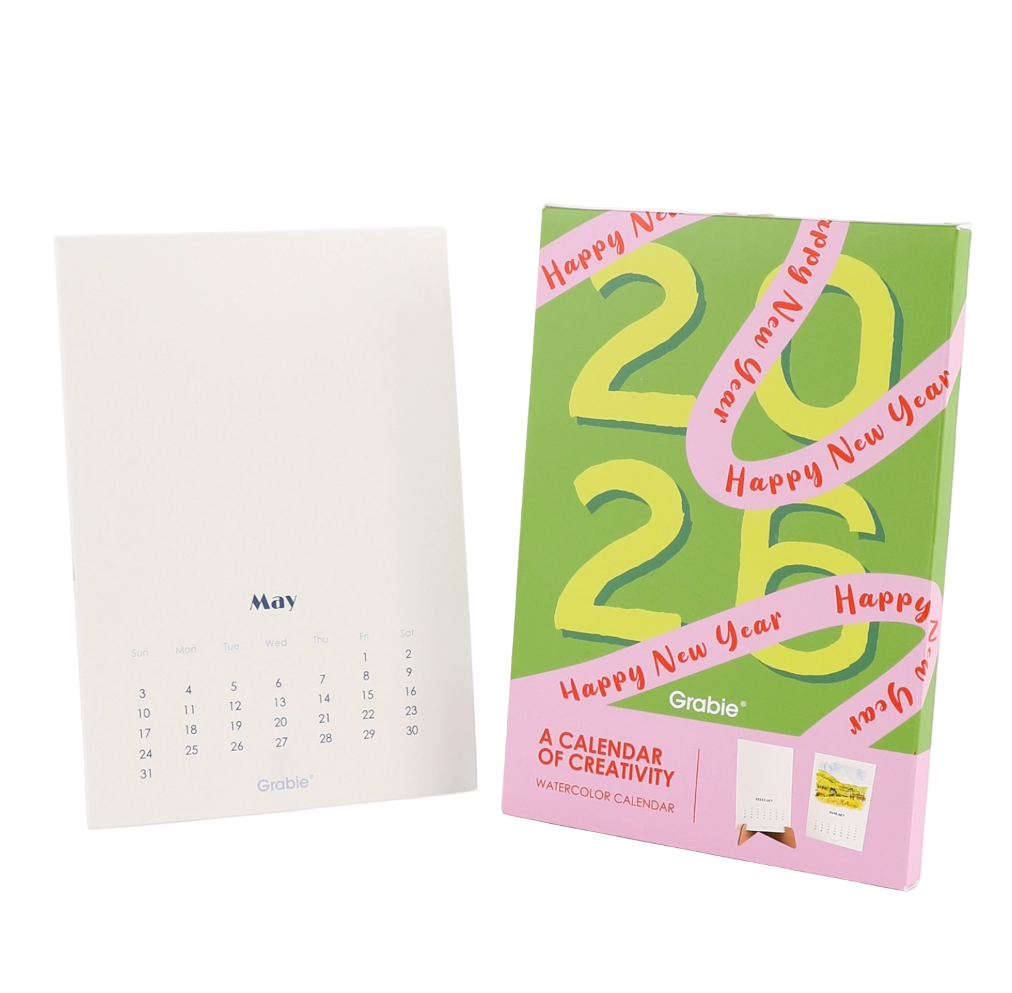 Calendar of Creativity 2026 with a green and pink design on a white background - Little-ish