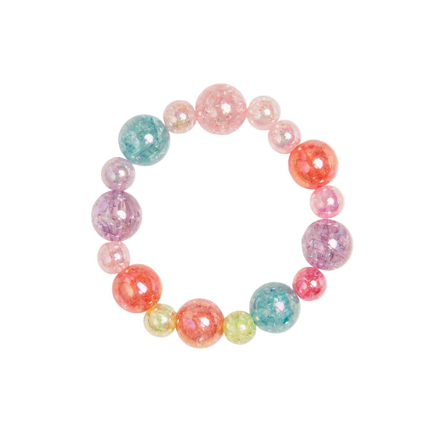 Colorful beaded bracelet on a light gray background