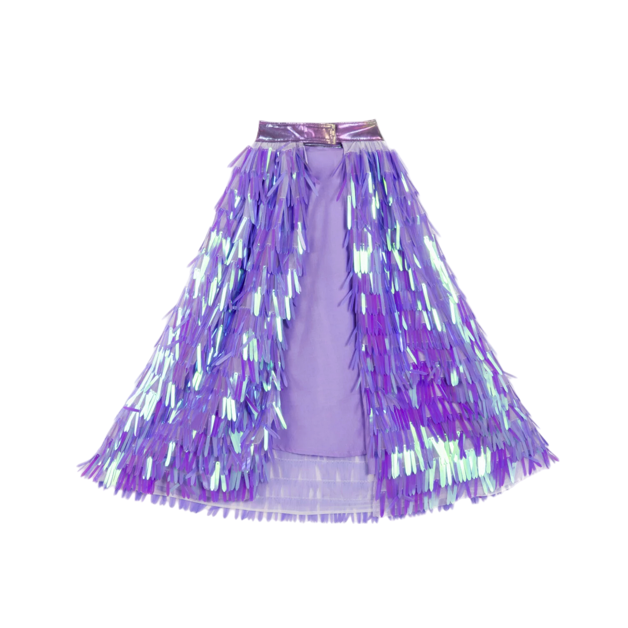 Purple fringe skirt on a white background - Little-ish
