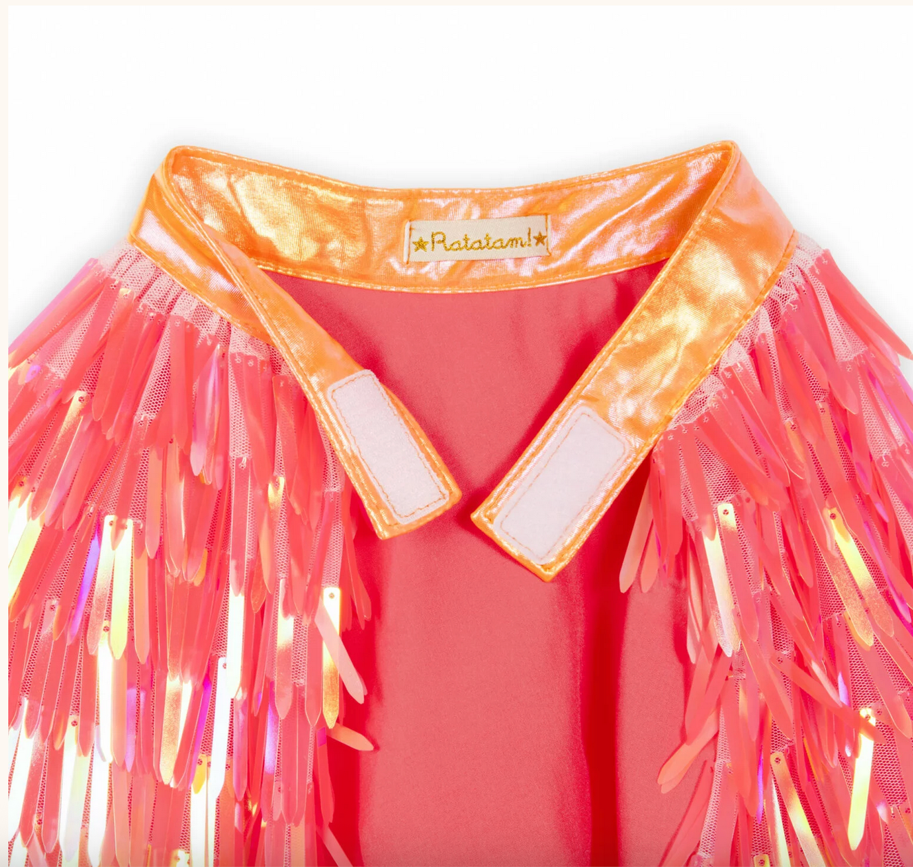HOLOGRAPHIC FRINGED CAPE - PINK