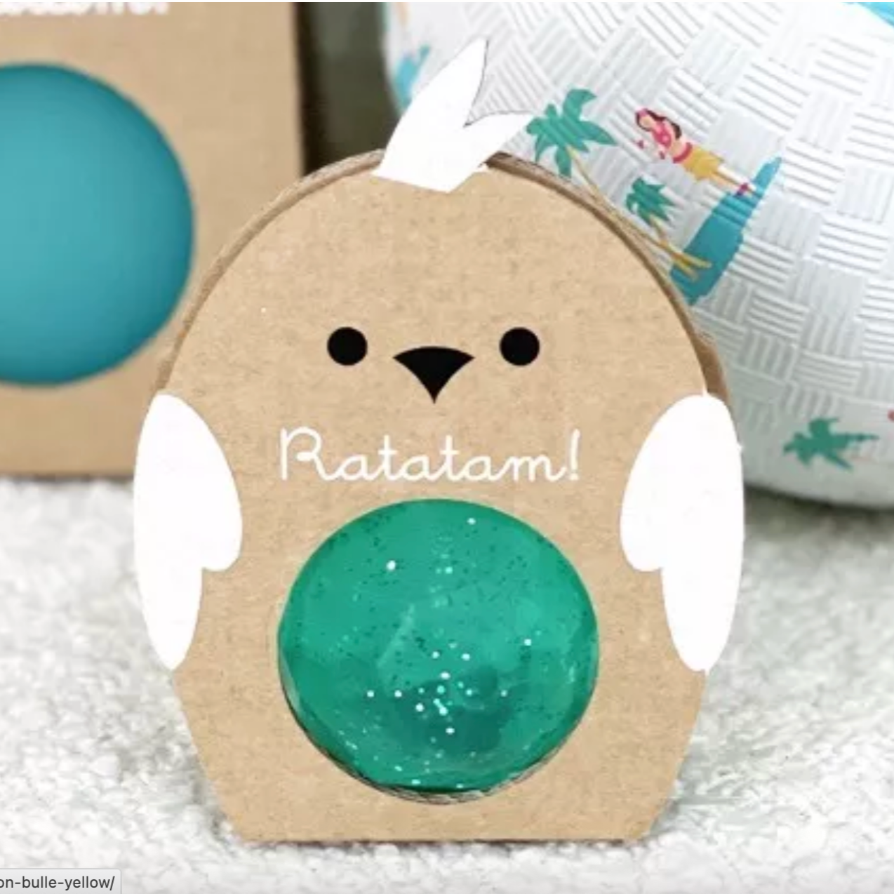 BIRD FACETED BOUNCY BALL - GREEN - Little-ish
