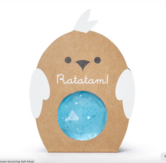 BIRD FACETED BOUNCY BALL - BLUE
