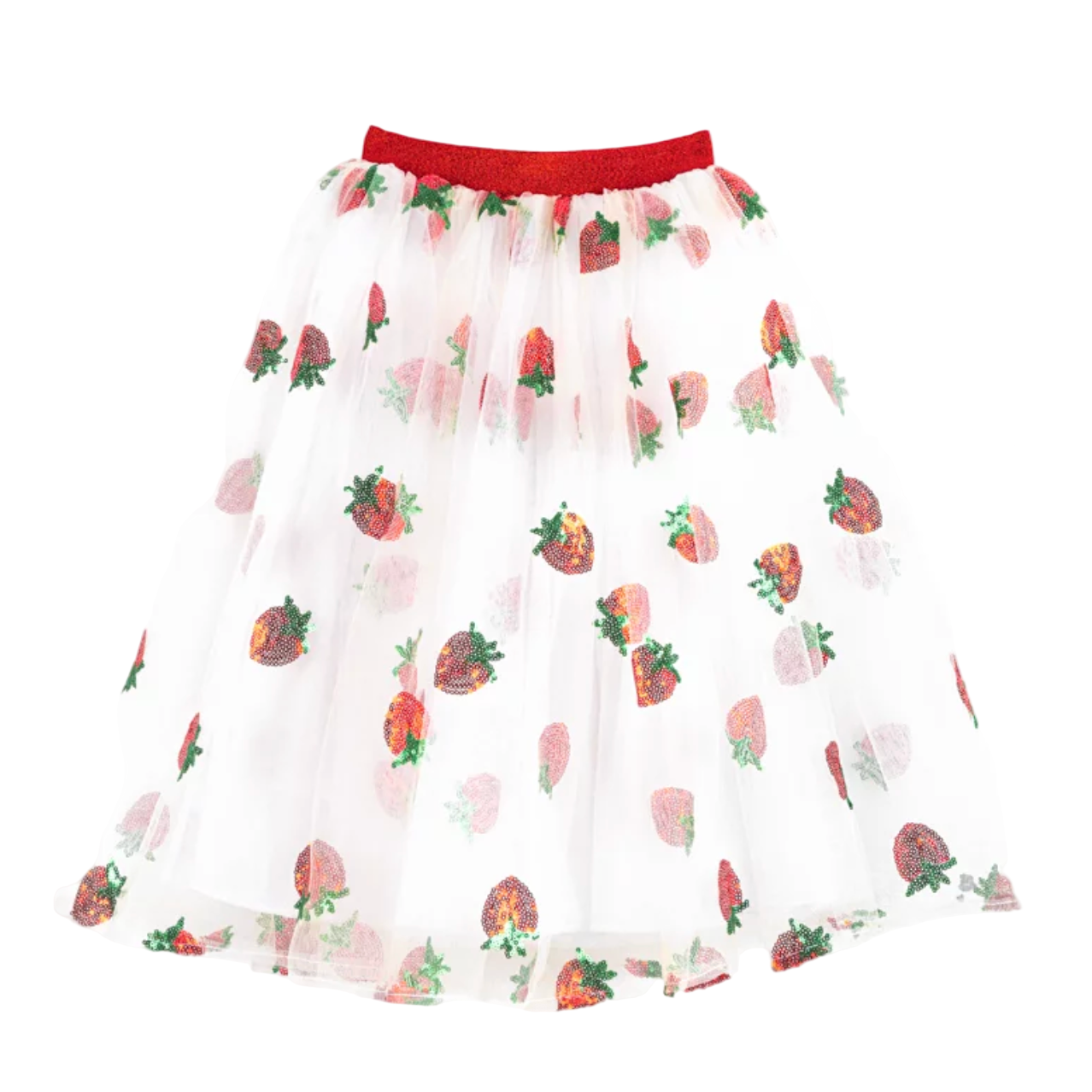 Skirt with strawberry pattern on a white background - Little-ish