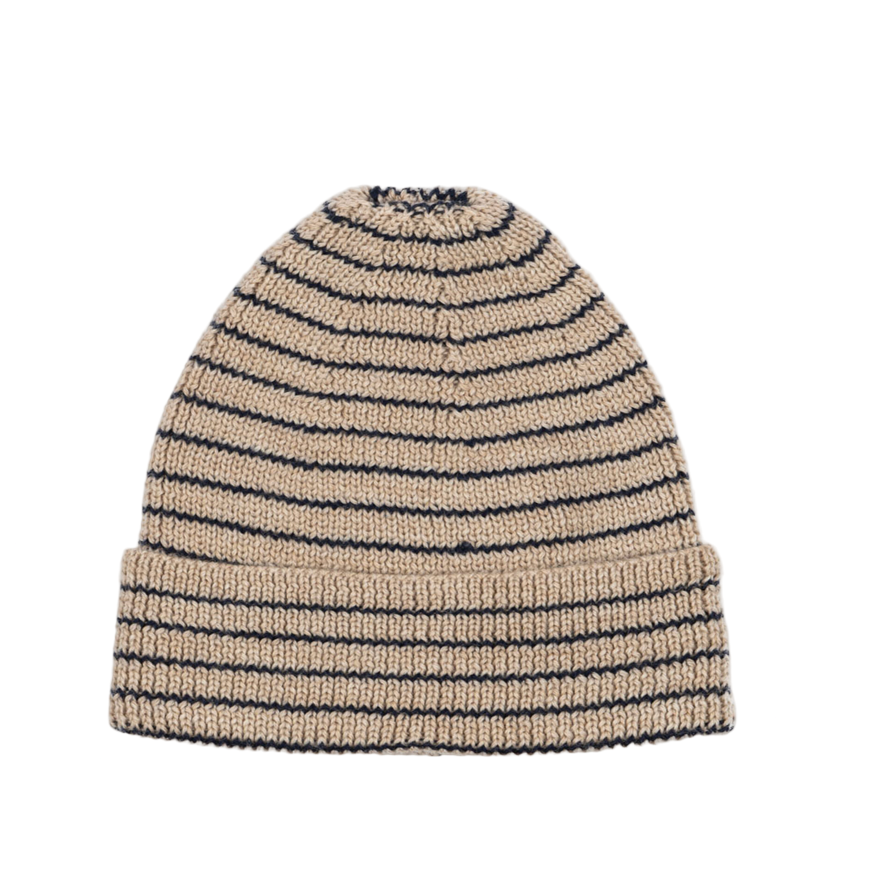 Striped knit beanie on a white background - Little-ish