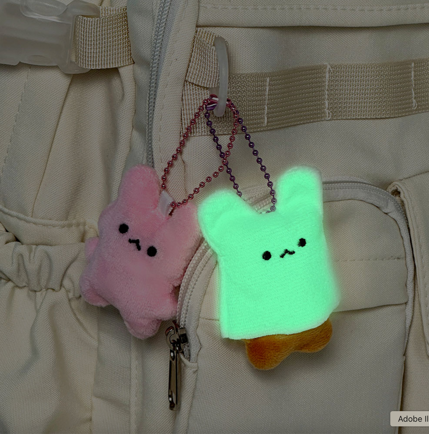 GLOW IN THE DARK PLUSH KEYCHAIN