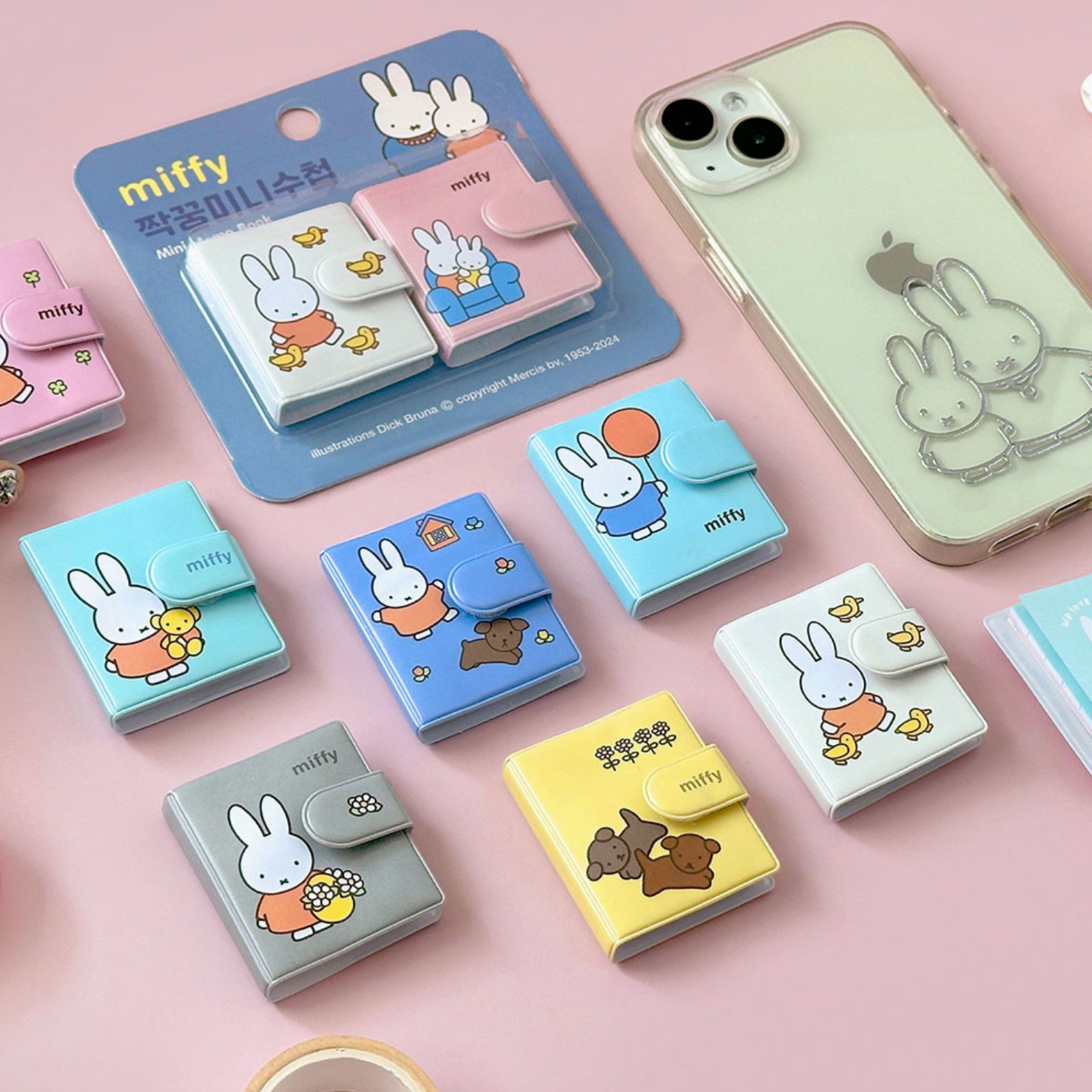 Collection of small notebooks with cartoon character design on a pink background - Little-ish